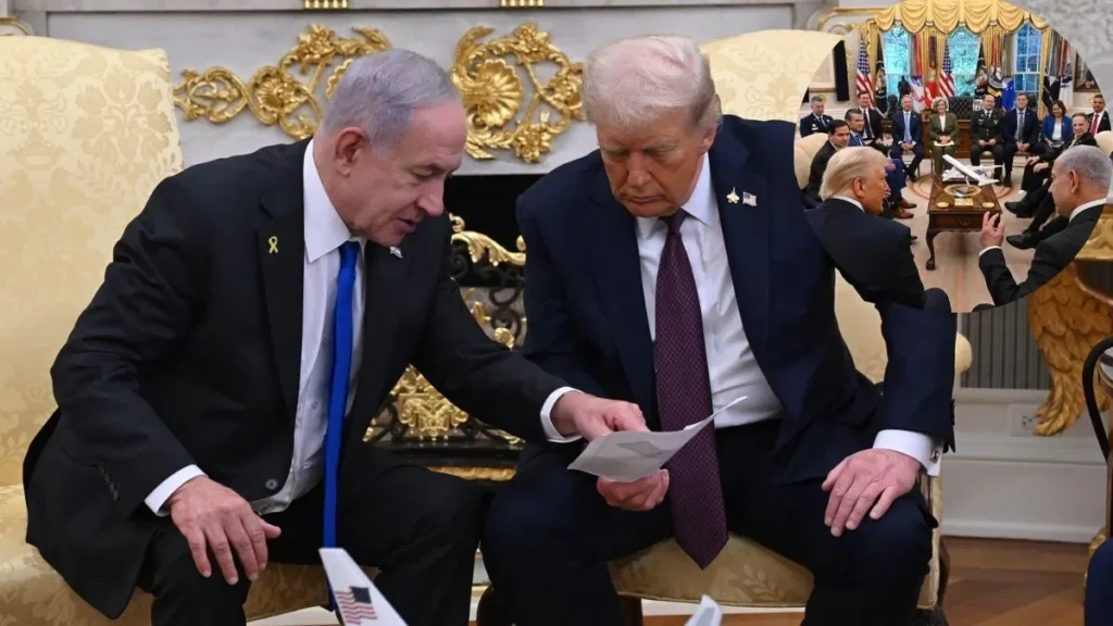 ਗਾਜ਼ਾ ਯੁੱਧ ਨੂੰ ਖਤਮ ਕਰਨ ਲਈ ਇੱਕ ਸ਼ਾਂਤੀ ਪ੍ਰਸਤਾਵ ਦਾ ਐਲਾਨ , ਹਮਾਸ ਨੂੰ ਦਿੱਤੇ 72 ਘੰਟੇ। ਜੇਕਰ ਉਹ ਇਨਕਾਰ ਕਰਦੇ ਹਨ ਤਾਂ ਟਰੰਪ, ਨੇਤਨਯਾਹੂ ਦੇ ਨਾਲ ਮਿਲ ਕੇ ਹਮਲਾ ਕਰਨਗੇ।