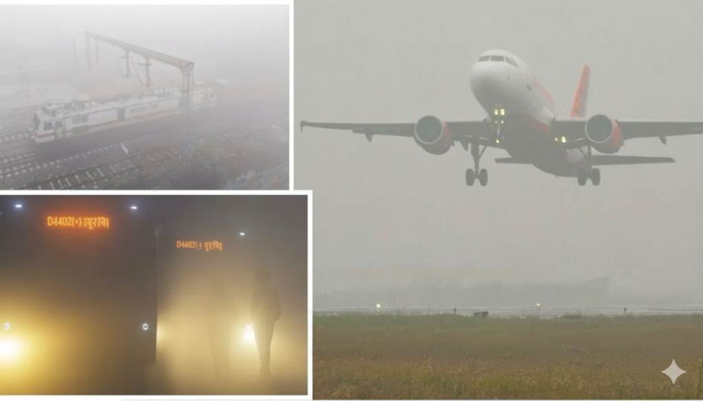 ਉੱਤਰੀ ਭਾਰਤ ਵਿੱਚ ਧੁੰਦ ਨੇ ਮਚਾਇਆ ਕਹਿਰ: ਉਡਾਣਾਂ ਅਤੇ ਰੇਲਗੱਡੀਆਂ ਘੰਟਿਆਂ ਤੱਕ ਲੇਟ, IGI ਨੇ ਜਾਰੀ ਕੀਤੀ ਐਡਵਾਈਜ਼ਰੀ