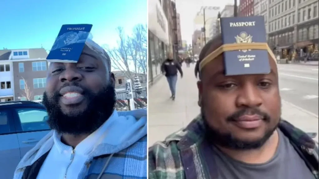 ਮੱਥੇ ਤੇ ਪਾਸਪੋਰਟ ਲਗਾ ਕੇ ਕਿਉਂ ਘੁੰਮ ਰਹੇ ਹਨ ਅਮਰੀਕੀ ਲੋਕ? ਸੋਸ਼ਲ ਮੀਡੀਆ 'ਤੇ ਵਾਇਰਲ ਹੋ ਰਿਹਾ ਹੈ ਇਹ ਰੁਝਾਨ।